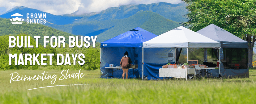 CROWN SHADES Canopy Tent, 10 x 10 Foot Portable Pop Up Outdoor Shelter with Pocket Sidewall, Push Center Lock, UV Protection, and Carry Bag, Navy Blue