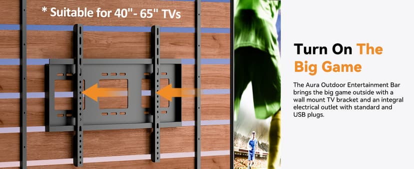 Modern Shade The Aura Cedar Wood Entertainment Bar Center, Wood Gazebo Grill Pavilion with Shelves & Paper Towel Holder, Grill Gazebo with Hardtop Steel Roof,TV Mount, Power Strip for Patio, Garden