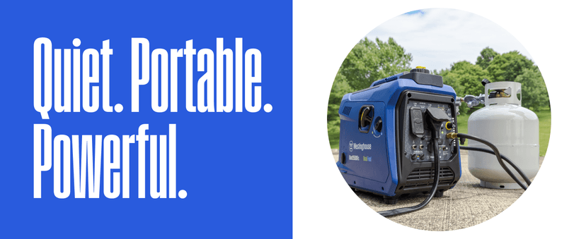 Westinghouse 2550 Peak Watt Super Quiet & Lightweight Portable Inverter Generator, RV Ready 30A Outlet, Gas and Propane Powered, CO Sensor, Parallel Capable, Long Run Time