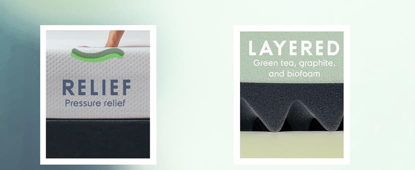 Nestl Green Tea Twin Mattress 8 Inch - Cooling Graphite Memory Foam Twin Mattress for Kids, Fiberglass Free Pressure Relief Supportive Bed in A Box, CertiPur-US Certified