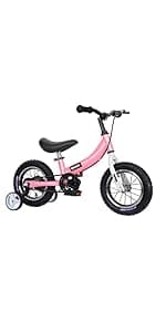 Balance Bike 2 in 1 for Kids 2 3 4 5 6 7 Years Old,Balance to Pedals Bike,12 14 16 inch Kids Bike,with Pedal kit,Training Wheels,Brakes