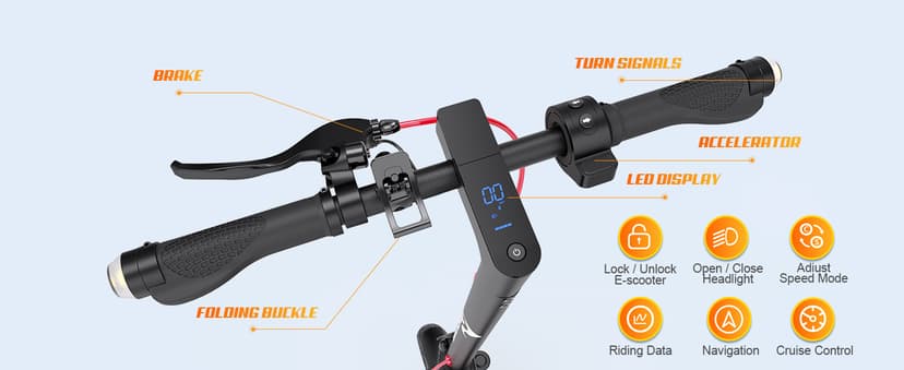 EVERCROSS Electric Scooter, 350W/500W Electric Scooter Adults, 8.5"/10" Tires, Up to 19/22 Miles Range, 19 MPH Lightweight E-Scooter with Dual Shock Absorption