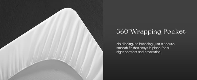 King Mattress Protector Tencel 100% Waterproof Mattress Protector,Silky Soft & Breathable,Cooling Mattress Pad Cover Fitted 18" Deep Pocket Noiseless White,78"x80"