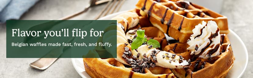 Cuisinart Double Flip Belgian Waffle Maker, 180° Flip, Ready Indicator Light, 1400W Nonstick Waffle Iron Plates, WAF-F40, Black/Stainless