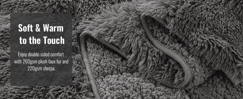 Uttermara Faux Fur Weighted Blanket Twin Size 15 Pounds, 48" x 72" Sherpa Heavy Blanket Throw for Couch Sofa Bed, Super Soft Plush Fleece & Warm Cozy Sherpa Reverse, Great for Calming and Relax, Gray