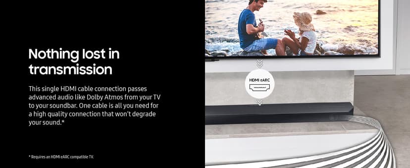 SAMSUNG HW-Q600C 3.1.2ch Soundbar w/Dolby Audio, Q-Symphony, Adaptive Sound, HDMI eARC, Game Mode Pro, Bluetooth, Acoustic Beam, Tap Sound