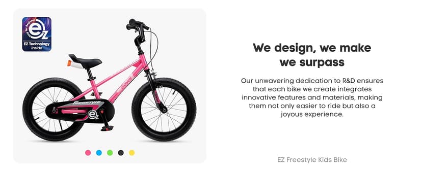 RoyalBaby Kids Bike EZ Balance to Pedal Dual Handbrake Toddlers Boys Girls Bicycle 12-20 Inch for Age 3-10 Years