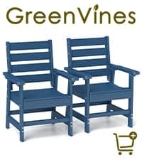 GREENVINES 7-Piece Outdoor Dining Set | HDPE | Patio Table and Chairs Sets for 6 | Patio Furniture | All Weather | Umbrella Hole | Blue| for Backyard Poolside Garden
