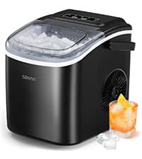 Silonn Nugget Ice Maker Countertop, Pebble Ice Maker with Soft Chewable Ice, One-Click Operation Ice Machine with Self-Cleaning, 33lbs/24H for Home,Kitchen,Office