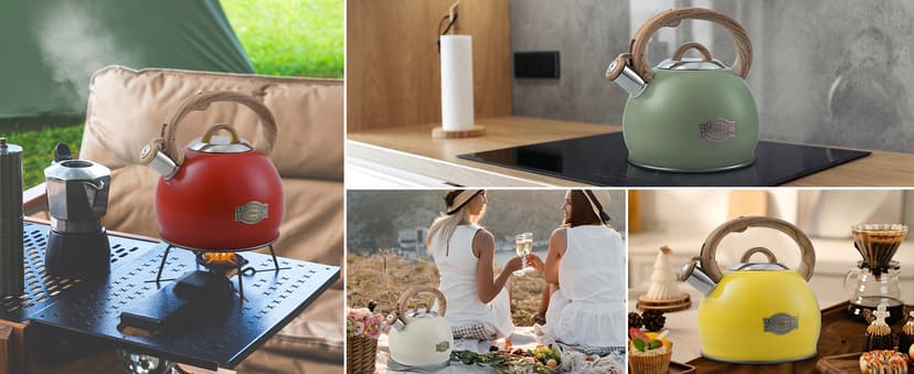 Tea Kettle Stovetops, 2.7 Quart Food Grade Stainless Steel Water kettles for Stove Top Teatop with Anti-hot Ergonomic Handle,Suitable for All Heat Sources