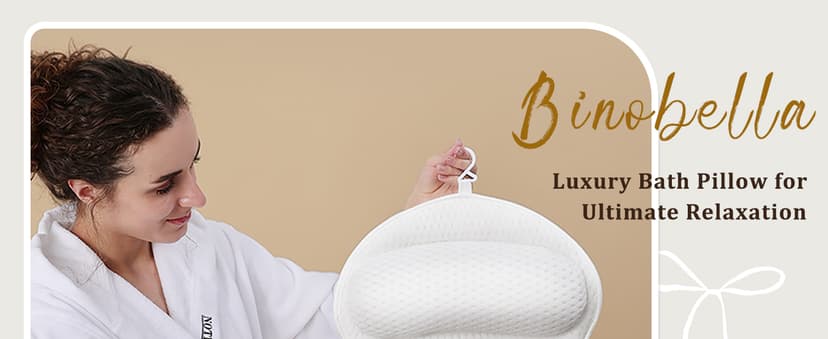 Bath Pillow Luxury Bathtub Pillow, Extra Soft & Comfortable Bath Pillows for Tub Head Neck and Back Support, with 4D Air Mesh Cushions & Non-Slip Suction Cups - Bath Accessories Spa Gifts for Women
