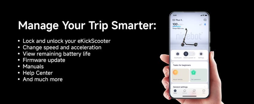 Segway Ninebot E2 Plus II/ E2 Pro Electric Scooter, 15.5 mph Top Speed, Front Suspension (E2P2 Only), Portable Kick Scooter for Adults, UL-2272 2271 Certified