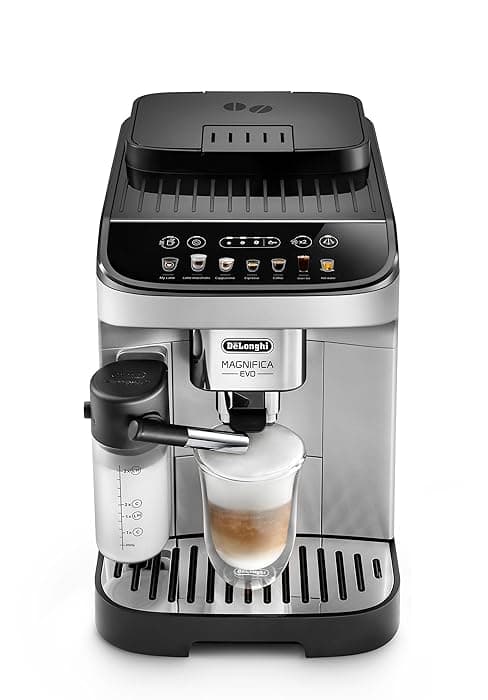 De'Longhi Magnifica Start Espresso & Coffee Machine with Automatic Milk Frother, One Touch Latte, Cappuccino, Built-in Grinder, Silver, ECAM22080SB