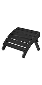 MXIMU Modern Adirondack Chairs Set of 4 Weather Resistant with Cup Holder Oversize Plastic Fire Pit Chairs Plastic Outdoor Chairs for Firepit Area Seating (Black)