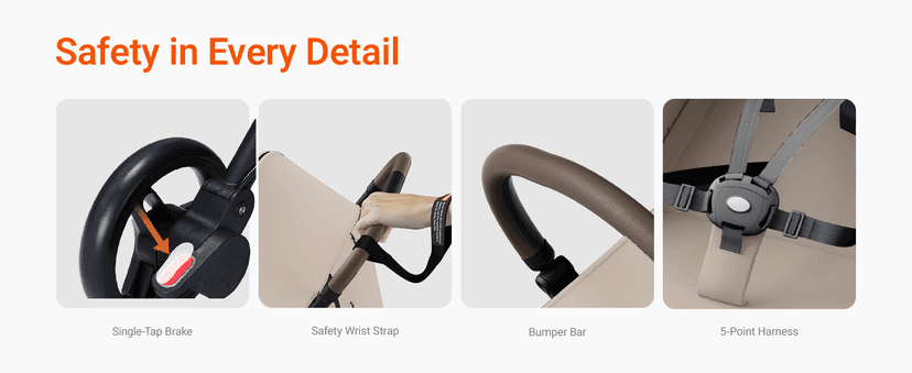 MAMAZING Lightweight Baby Travel Stroller with Carbon Fiber Frame, Compact & Airplane-Friendly, One-Handed Folding Design, 11.6 lbs, Perfect for Toddlers, Organizer & Cushion Included, Simply Taupe