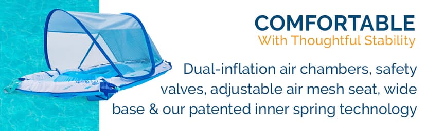 Swimways Ultra Baby Spring Float, Premium Inflatable Baby Pool Float with Sun Canopy, Fast Inflation & Carry Bag (9-24 Months), Mermaid Toys for Kids