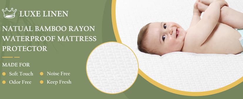 100% Waterproof Queen Mattress Protector, Breathable Bamboo Rayon Mattress Cover with 8”-21” Deep Pocket, Noiseless Cool 3D Air Mattress Cover, Hypoallergenic & Odor Resistant