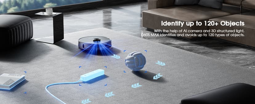 Robot Vacuum and Mop, Mapping Robotic Vacuums Cleaner with LiDAR Navigation Smart & Strong Suction, WiFi/App/Alexa/Voice Control, Obstacle Avoidance, for Home, Wood/Hard Floors, Pet Hair -Grey