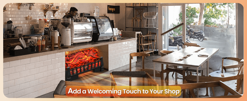 Electric Fireplace Logs Inserts Heater with Infrared Remote Controller 5 Flame Brightness 24 H Timer Overheating Protection for Home and Office Decor Black