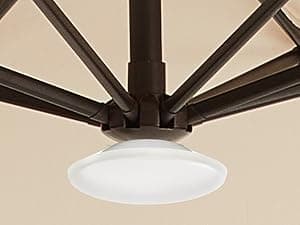 wikiwiki 10ft Patio Umbrellas Offset Outdoor Cantilever Hanging Umbrella w/Infinite Tilt, Fade Resistant Waterproof Recycled Fabric Canopy for Yard, Garden & Deck, Beige