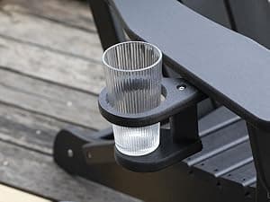 nalone Folding Adirondack Chairs Set of 2 with Cushions and Cup Holder, HDPE Plastic Oversized Patio Chair Weather Resistant, Used in Outdoor, Fire Pit, Deck, Garden, Campfire Chairs (Black)