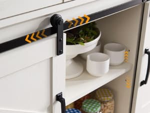 Farmhouse TV Stand for 80 Inch TVs, 38" Tall Entertainment Center w/Storage Cabinets and Sliding Barn Door, Media Console Cabinet w/Soundbar & Adjustable Shelves for Living Room, 69inch (White)