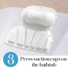 Bath Pillow Luxury Bathtub Pillow, Bath Pillows for Tub Head Neck and Back Support, Non-Slip Soft Silicon Bath Tub Pillow with Strong Suction Cup, Bath Accessories Spa Gifts, White