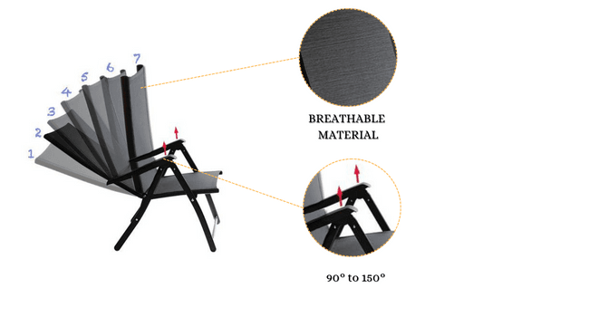 Heavy Duty Durable Adjustable Reclining Folding Chair Outdoor Indoor Garden Pool (1)