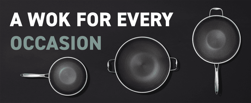 HexClad Hybrid Nonstick 12-Inch Wok, Stay-Cool Handle, Dishwasher-Friendly, Oven-Safe Up to 900°F, Induction Ready, Compatible with All Cooktops