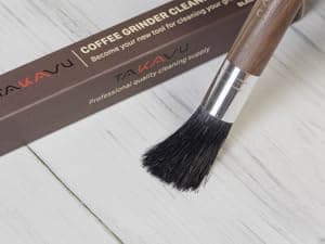 Takavu Coffee Grinder Cleaning Brush, Barista Brush with Black Boar Bristle, Espresso Machine Cleaner Tool, Brista Dusting Accessories Used on Group Heads, Shower Screen, Portafilter, Scoop, Tamper