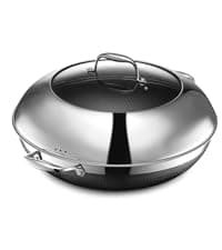 HexClad Hybrid Nonstick 12-Inch Wok, Stay-Cool Handle, Dishwasher-Friendly, Oven-Safe Up to 900°F, Induction Ready, Compatible with All Cooktops