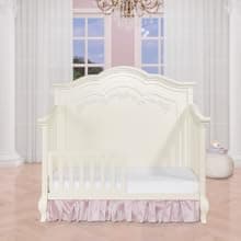 Evolur Aurora 5-in-1 Convertible Crib in Dusty Rose, Greenguard Gold Certified, Features 3 Mattress Height Settings, Sturdy and Spacious Baby Crib, Wooden Furniture