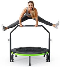 BCAN 450LBS/550LBS Foldable Mini Trampoline, 40"/48" Fitness Trampoline with Durable Bungees, Stable & Quiet Exercise Rebounder for Adults,Great Mini Trampoline for Indoor/Garden Workout - 2