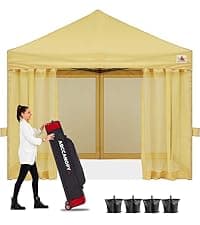 ABCCANOPY Easy Pop Up Canopy Tent with Sidewalls 10x10 Commercial -Series, White