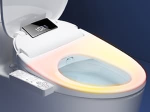 Upgrade Bidet Toilet Seat Elongated, Rear and Feminine Wash, Unlimited Warm Water, Heated Seat, Warm Air Drying, Soft Close Lid, Sense Seat, Smart Bidet Seat Elongated Requires Electricity