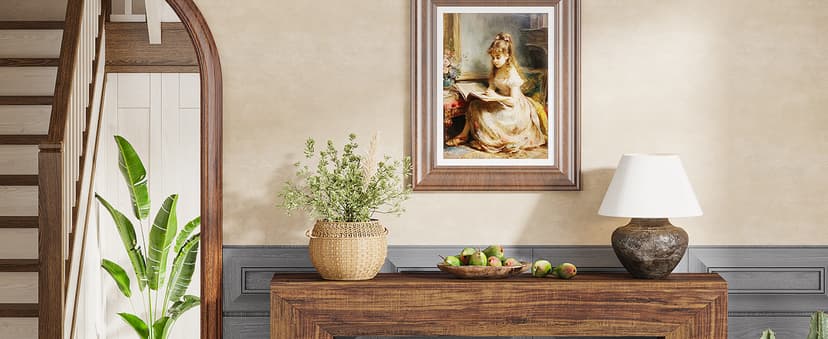 Tribesigns Farmhouse Console Table, 47 Inches Entryway Console Table with Storage, Industrial Hallway Accent Table for Living Room, Entrance