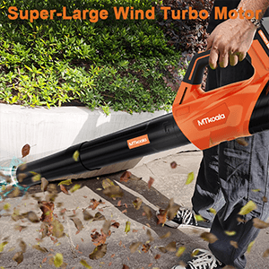 2025 Upgrade Leaf Blower, Leaf Blower Cordless with 2*2.6AH Batteries and Fast Charger, 450CFM &150MPH and 2 Speed Mode, Lightweight Electric Leaf Blowers for Lawn,Yard, Leaves, Dust,Snow Care(Orange)