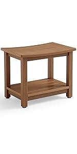 Waterproof Shower Bench, White Poly Shower Stool for Shaving Legs, Shower Chair Seat with Handles & Shower Head Holder, Plastic Bathroom Bench with Adjustable Feet for Inside Shower, Non-Slip