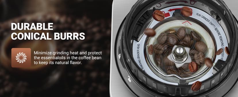 AMZCHEF Coffee Grinder, Coffee Bean Grinder for Home Use with Precise Grinding, LED Control Panel, Detachable Funnel Stand, Anti-static Design, 48 Grind Settings, silver