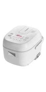 TOSHIBA Rice Cooker 6 Cup Uncooked – Japanese Rice Cooker with Fuzzy Logic Technology, 7 Cooking Functions, Digital Display, 2 Delay Timers and Auto Keep Warm, Non-Stick Inner Pot, White