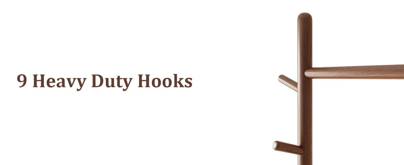 Solid Wood Coat Rack with Fabric Basket - Coat Hanger Stand Coat Tree Rack Freestanding with 9 Hooks Wheels, Small Clothes Rack For Entryway Bedroom Hallway Living Room