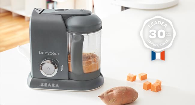 BEABA Babycook Solo 4 in 1 Baby Food Maker, Puree Steamer and Blender for Purees, Grinder with Auto Steam Cooking, Lrg Capacity 4.5 Cups 27 Servings in 20 Mins, Oat