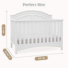 Delta Children Perry 6-in-1 Convertible Crib - Greenguard Gold Certified, Bianca White
