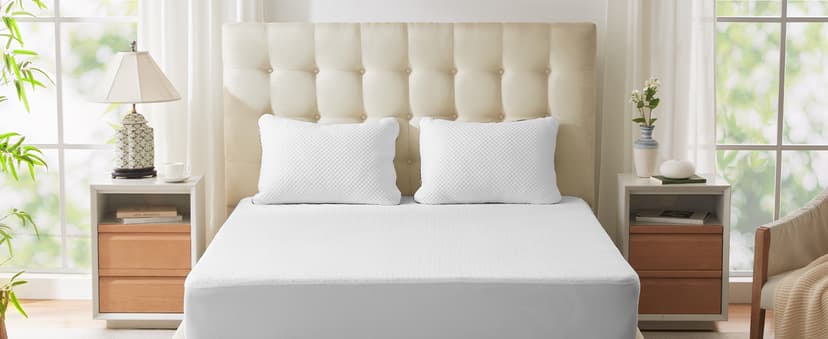 100% Waterproof Queen Mattress Protector, Breathable Bamboo Rayon Mattress Cover with 8”-21” Deep Pocket, Noiseless Cool 3D Air Mattress Cover, Hypoallergenic & Odor Resistant