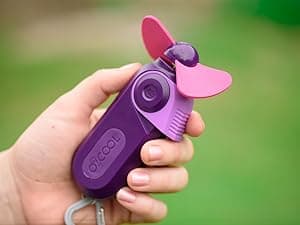 O2COOL 2 Pack Elite Battery Powered Handheld Water Misting Fans (Grey)