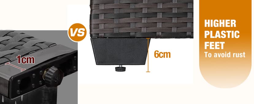 5 Pieces Patio Furniture Set All-Weather Outdoor Wicker Sectional Conversation Sofa Rattan Patio Seating Sofa with Cushion and Glass Table and Ottoman for Porch,Beige