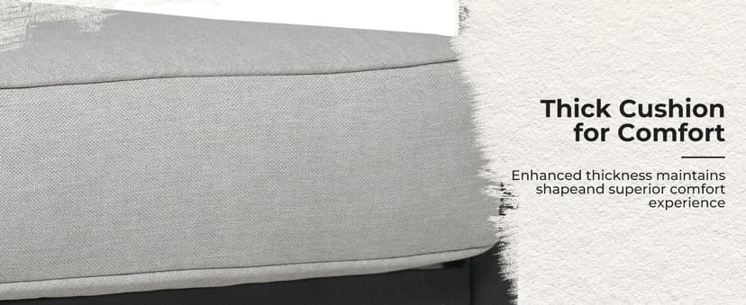 Grand patio 5-Piece Outdoor Furniture Set, 5 Seats Wicker Sofa Conversation Set with 3-Seat Couch, Thick Cushions and Coffee Table, for Backyard, Balcony, Garden (Beige)