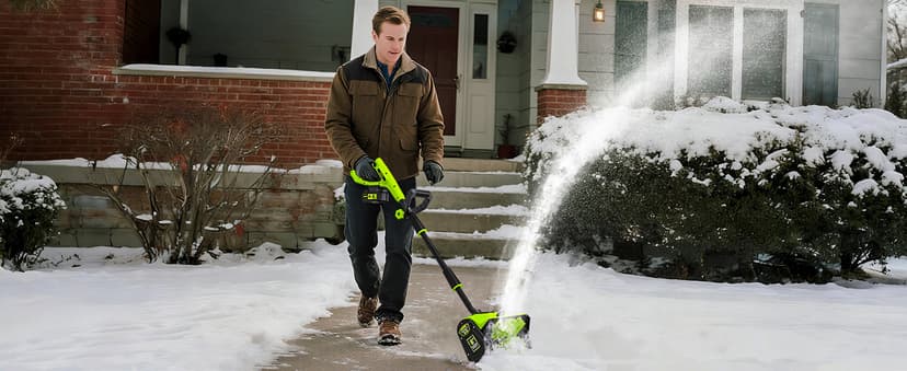 40V 13 inch Cordless Snow Blower, 4.0Ah Snow Blower Battery Powered with Directional Plate, Brushless Electric Snow Shovel for Pathway, Patio, Deck, Driveway, Green