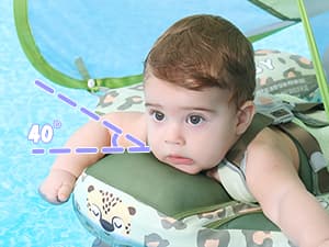 Mambobaby Baby Swim Float with Canopy Non-Inflatable Infant Pool Float with Tail 3-24 Months Avoid Flip Solid Skin-Friendly Material for Toddler Boys Girls