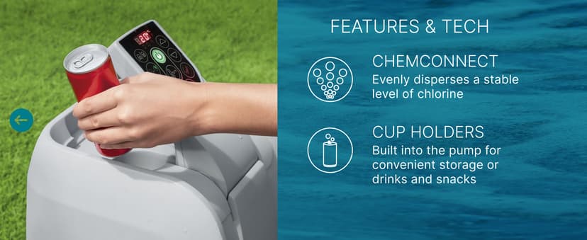 Bestway SaluSpa Honolulu AirJet Large Round 4 to 6 Person Inflatable Hot Tub Portable Outdoor Spa with 140 AirJets and EnergySense Cover, Grey